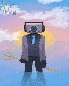 (made for artfight) anglefan&#39;s trident speakerman